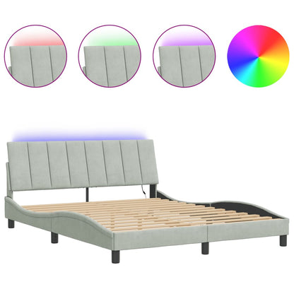 Giroletto con LED senza Materasso Hanko Grigio Chiaro 160x200cm