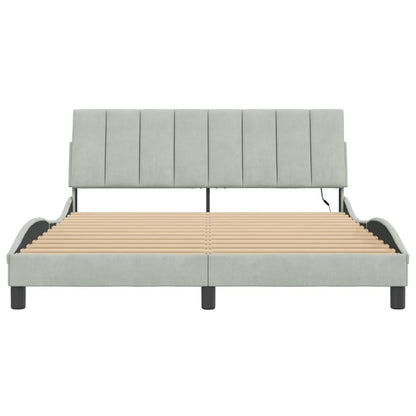 Giroletto con LED senza Materasso Hanko Grigio Chiaro 160x200cm