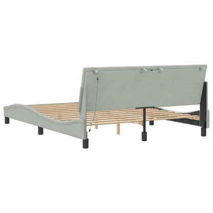 Giroletto con LED senza Materasso Hanko Grigio Chiaro 160x200cm