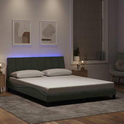 Giroletto con LED senza Materasso Hanko Grigio Chiaro 160x200cm