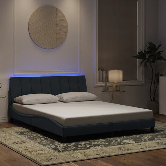 Giroletto con LED senza Materasso Hanko Grigio Scuro 160x200 cm