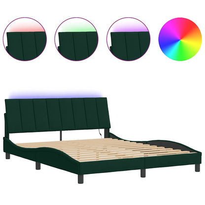 Giroletto con LED senza Materasso Hanko Verde Scuro 160x200 cm