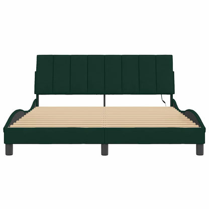 Giroletto con LED senza Materasso Hanko Verde Scuro 160x200 cm