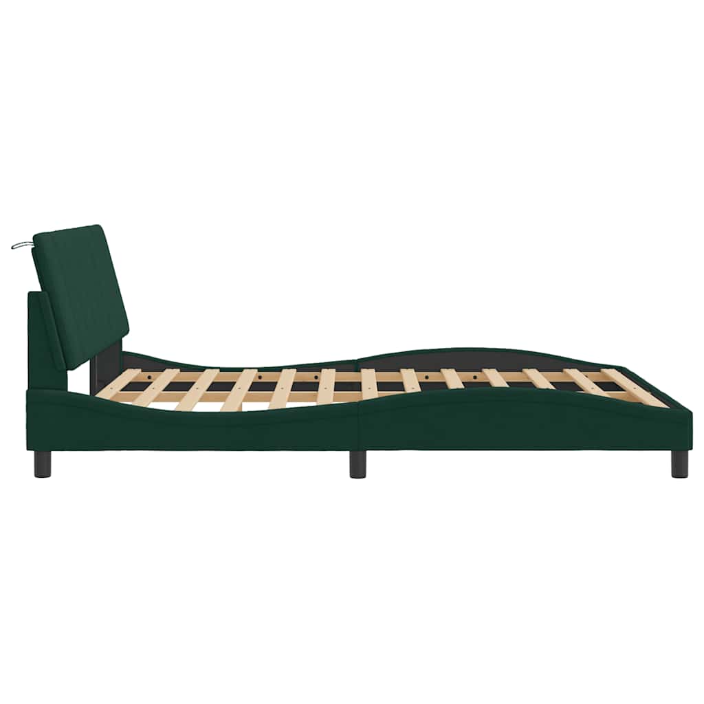 Giroletto con LED senza Materasso Hanko Verde Scuro 160x200 cm