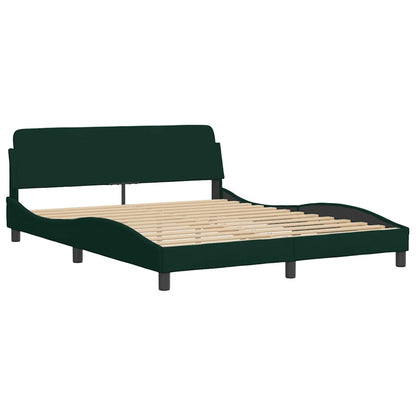 Giroletto con LED senza Materasso Hanko Verde Scuro 160x200 cm in Velluto | homemem39