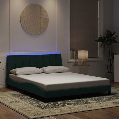 Giroletto con LED senza Materasso Hanko Verde Scuro 160x200 cm