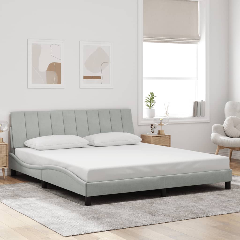 Giroletto con LED senza Materasso Hanko Grigio Chiaro 180x200cm
