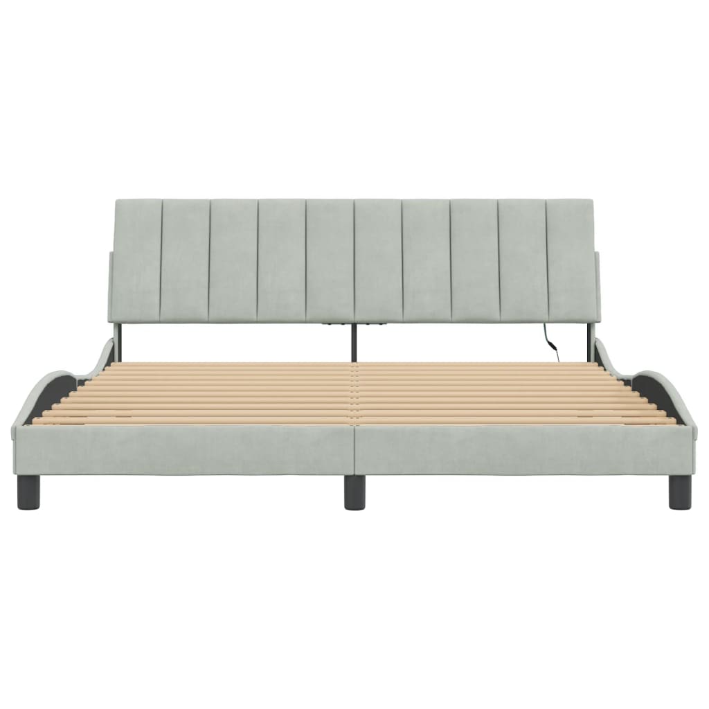 Giroletto con LED senza Materasso Hanko Grigio Chiaro 180x200cm