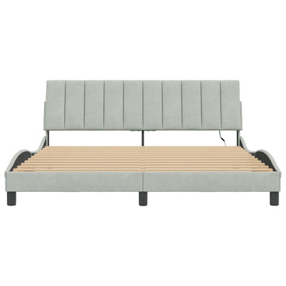 Giroletto con LED senza Materasso Hanko Grigio Chiaro 180x200cm