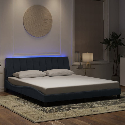 Giroletto con Luci LED Grigio Scuro 180x200 cm in Velluto