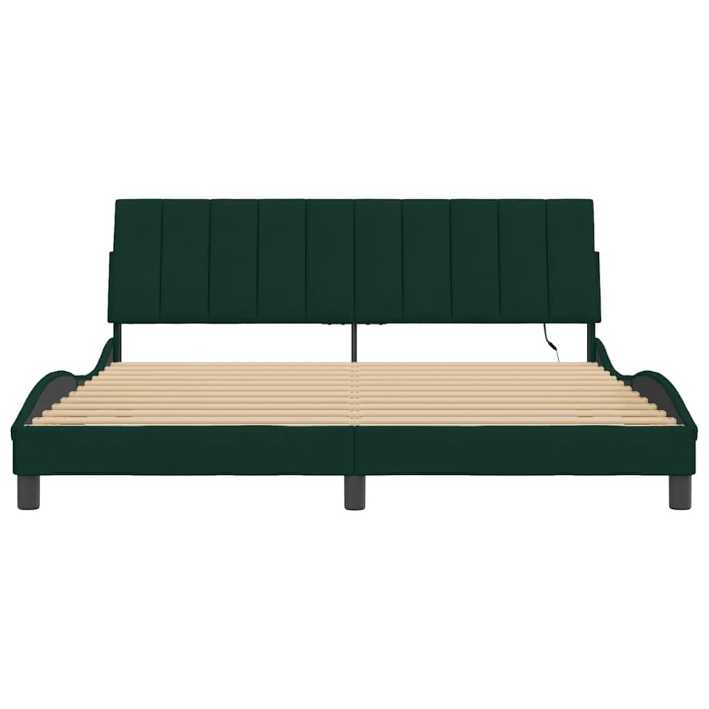 Giroletto con LED senza Materasso Hanko Verde Scuro 180x200 cm