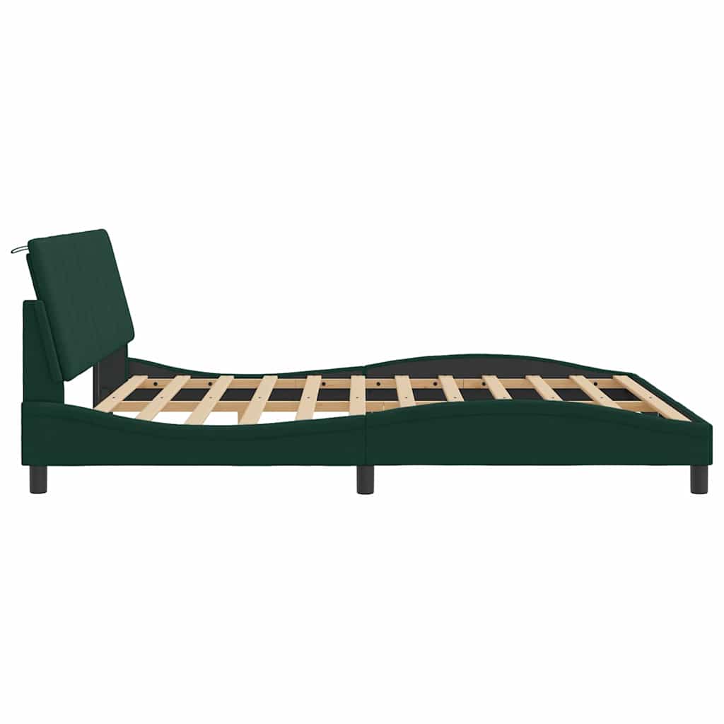 Giroletto con LED senza Materasso Hanko Verde Scuro 180x200 cm