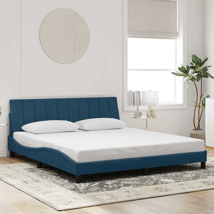 Giroletto con LED senza Materasso Hanko Blu 180x200 cm Velluto
