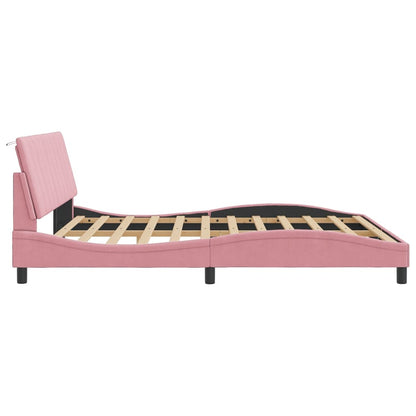 Giroletto con LED senza Materasso Hanko Rosa 180x200 cm Velluto