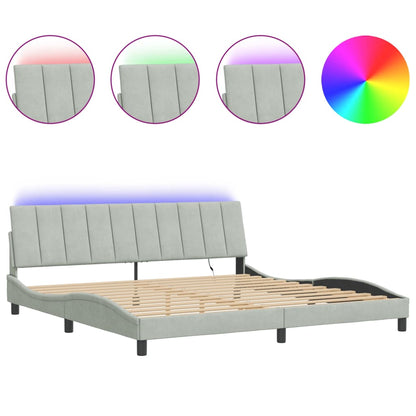 Giroletto con LED senza Materasso Hanko Grigio Chiaro 200x200cm