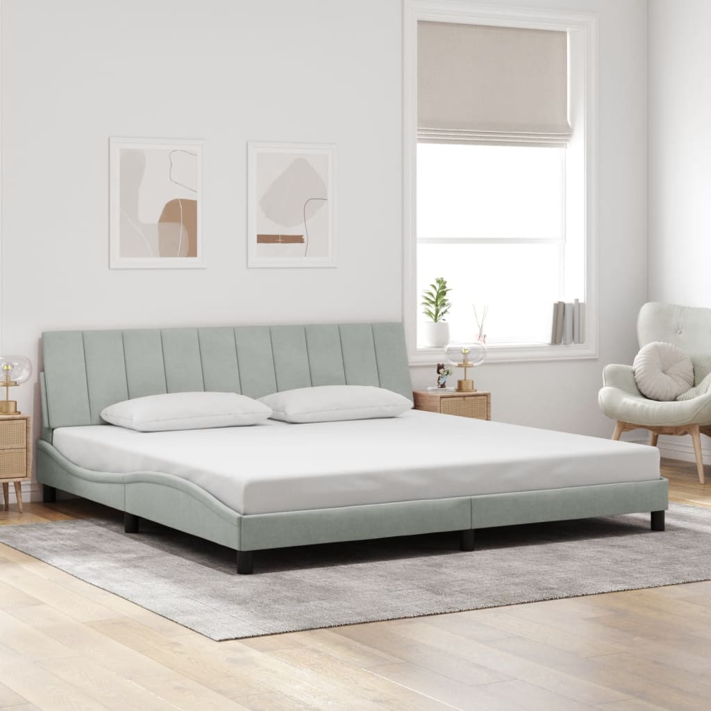 Giroletto con LED senza Materasso Hanko Grigio Chiaro 200x200cm