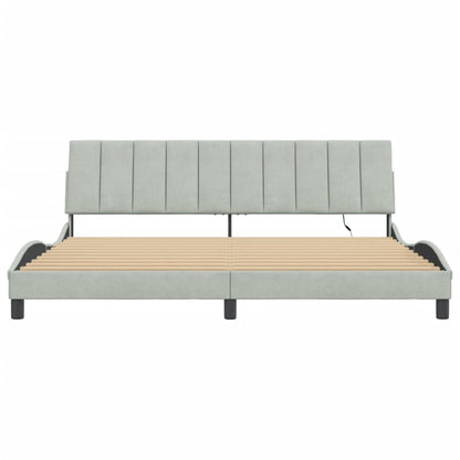 Giroletto con LED senza Materasso Hanko Grigio Chiaro 200x200cm
