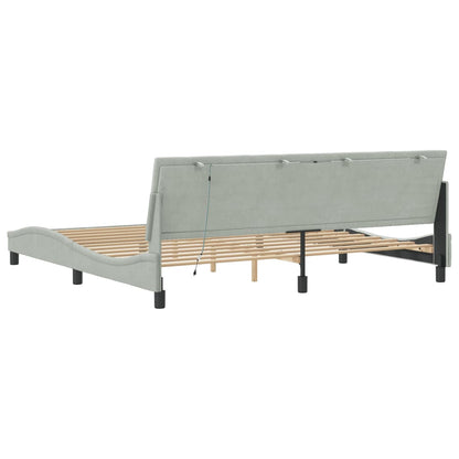 Giroletto con LED senza Materasso Hanko Grigio Chiaro 200x200cm