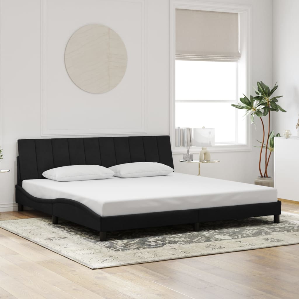 Giroletto con LED senza Materasso Hanko Nero 200x200 cm Velluto