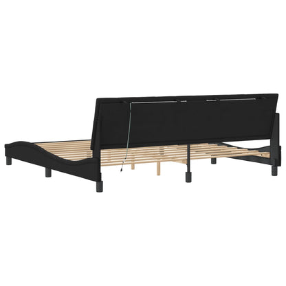 Giroletto con LED senza Materasso Hanko Nero 200x200 cm Velluto