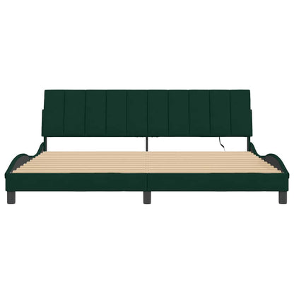 Giroletto con LED senza Materasso Hanko Verde Scuro 200x200 cm