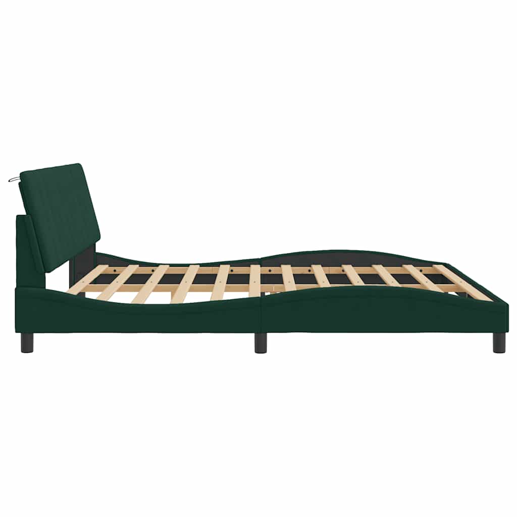 Giroletto con LED senza Materasso Hanko Verde Scuro 200x200 cm