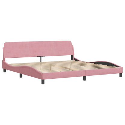 Giroletto con LED senza Materasso Hanko Rosa 200x200 cm Velluto