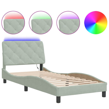 Giroletto con LED senza Materasso Grigio Chiaro 80x200 cm