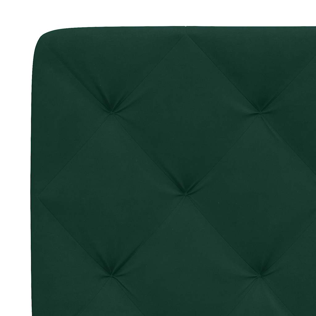 Giroletto con LED senza Materasso Verde Scuro 90x190 cm Velluto