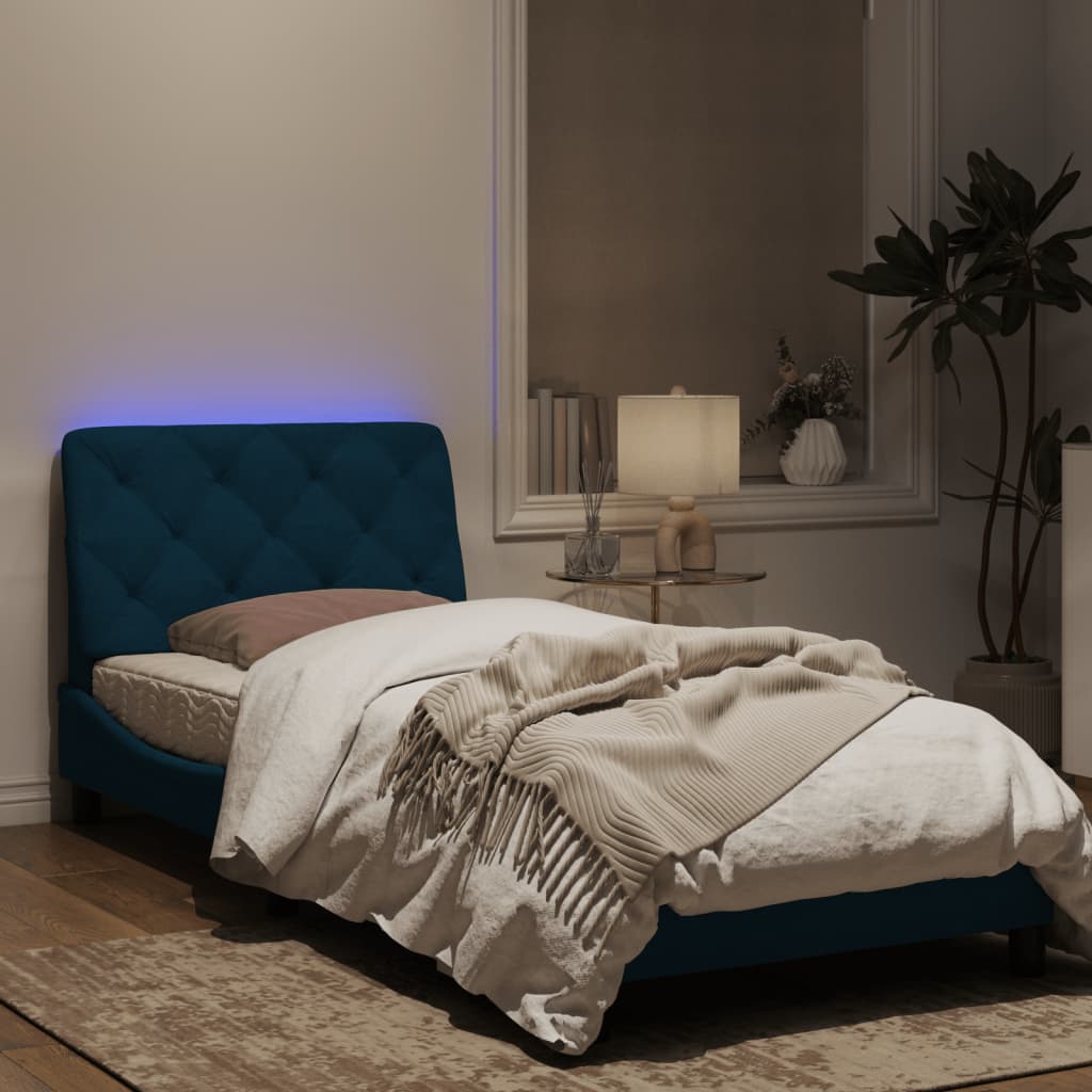 Giroletto con Luci LED Blu 90x200 cm in Velluto