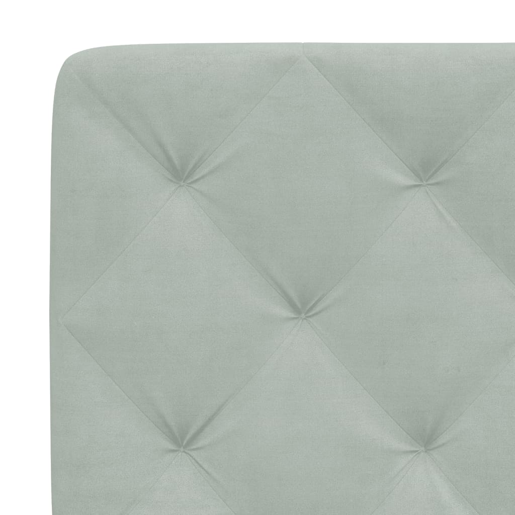 Giroletto con LED senza Materasso Grigio Chiaro 100x200 cm in Velluto