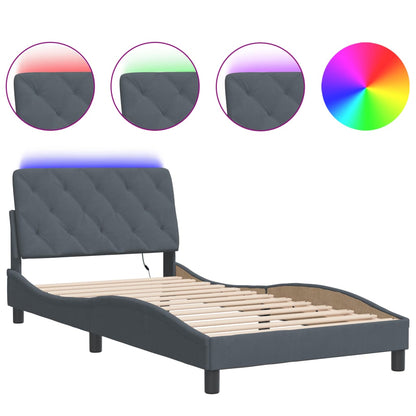 Giroletto con LED senza Materasso Grigio Scuro 100x200 cm