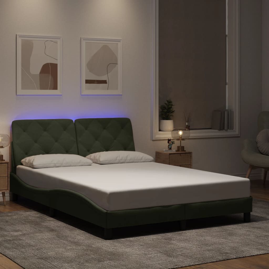 Giroletto con LED senza Materasso Grigio Chiaro 120x200 cm