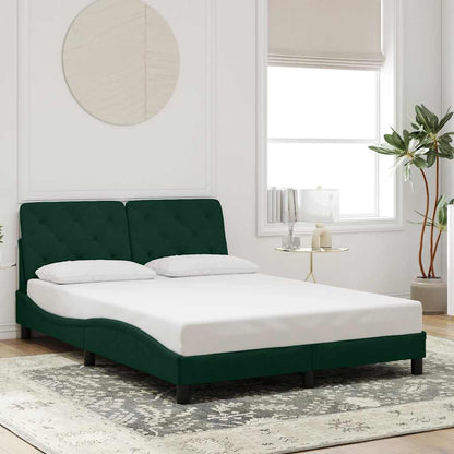 Giroletto con LED senza Materasso Verde Scuro 140x200cm Velluto | homemem39