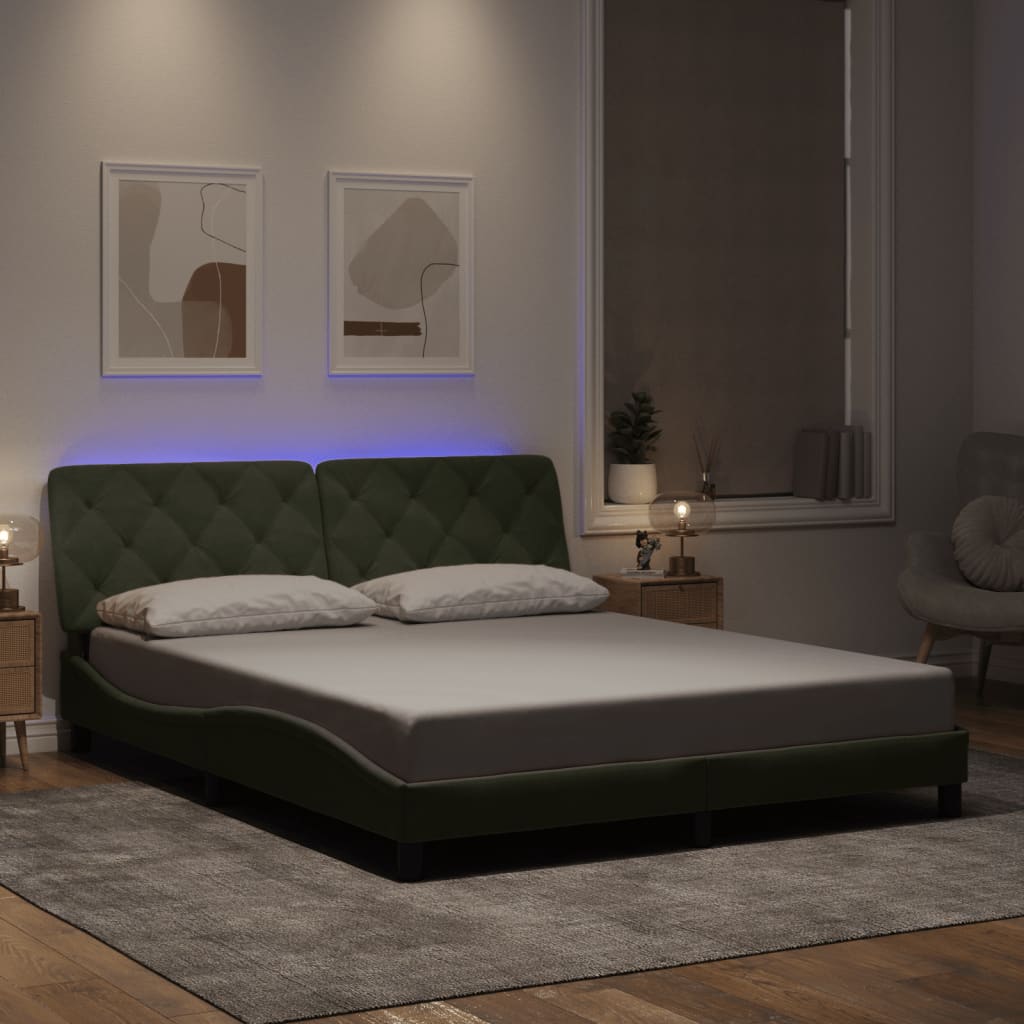 Giroletto con LED senza Materasso Grigio Chiaro 160x200 cm