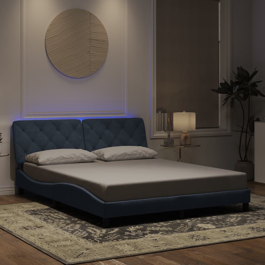 Giroletto con Luci LED Grigio Scuro 160x200 cm in Velluto