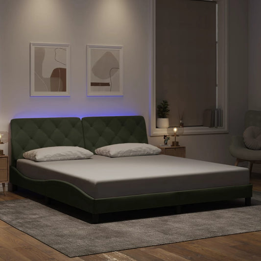 Giroletto con LED senza Materasso Grigio Chiaro 180x200 cm