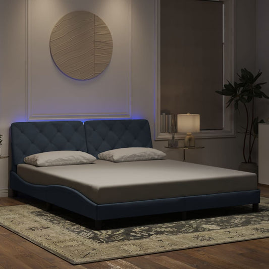 Giroletto con LED senza Materasso Grigio Scuro 180x200 cm