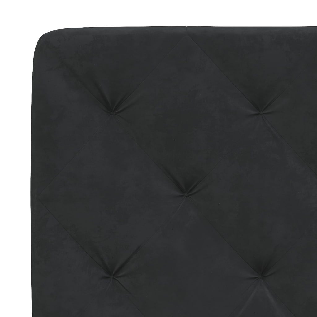Giroletto con LED senza Materasso Nero 180x200 cm in Velluto
