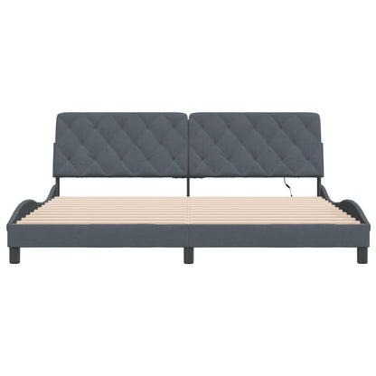 Giroletto con LED senza Materasso Grigio Scuro 200x200 cm
