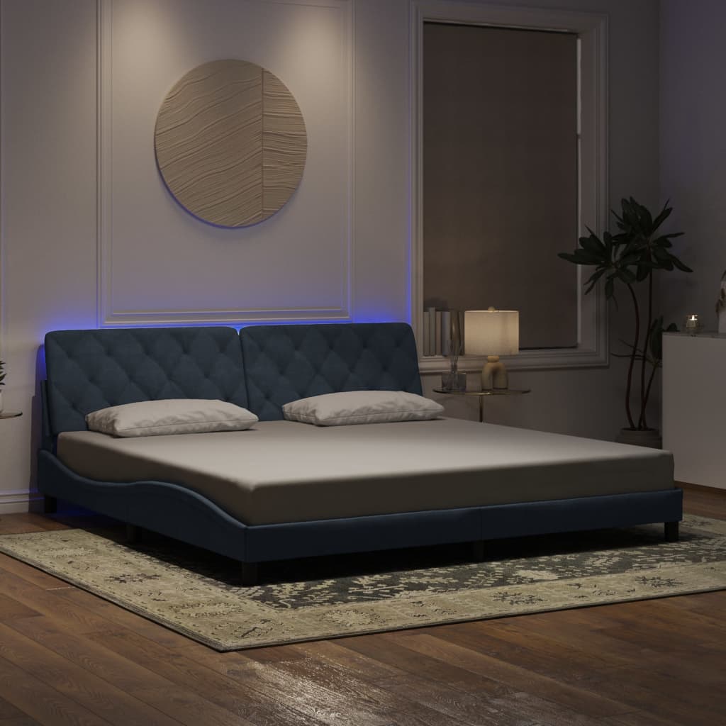Giroletto con LED senza Materasso Grigio Scuro 200x200 cm