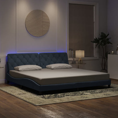 Giroletto con LED senza Materasso Grigio Scuro 200x200 cm