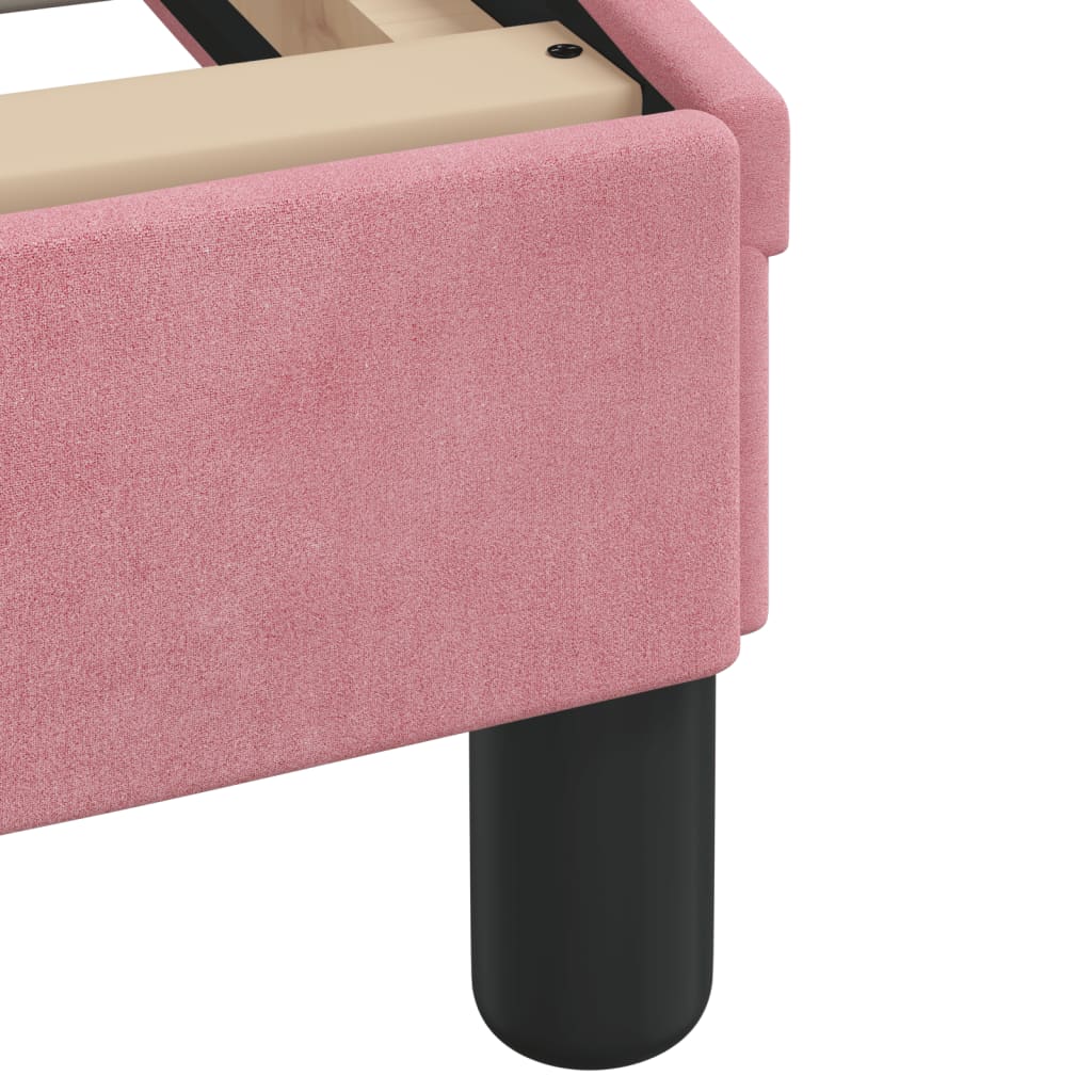 Giroletto con LED senza Materasso Rosa 200x200 cm in Velluto