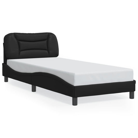 Bed frame with LED lights Black 80x200 cm in imitation leather