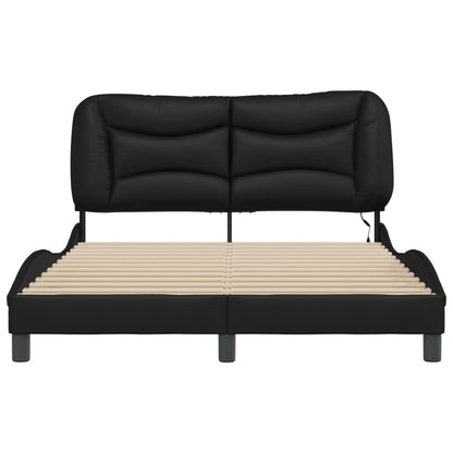 Bed frame with LED lights Black 120x200 cm in imitation leather