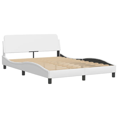 Bed frame with white LED lights 120x200 cm in imitation leather