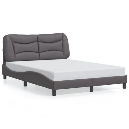 Bed frame with Gray LED lights 120x200 cm in imitation leather