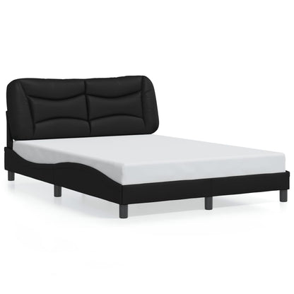 Bed frame with LED lights Black 140x190 cm in imitation leather