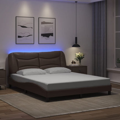 Giroletto con LED senza Materasso Hvar Marrone 160x200 cm