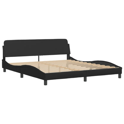 Bed frame with Black LED Light 180x200 cm in imitation leather